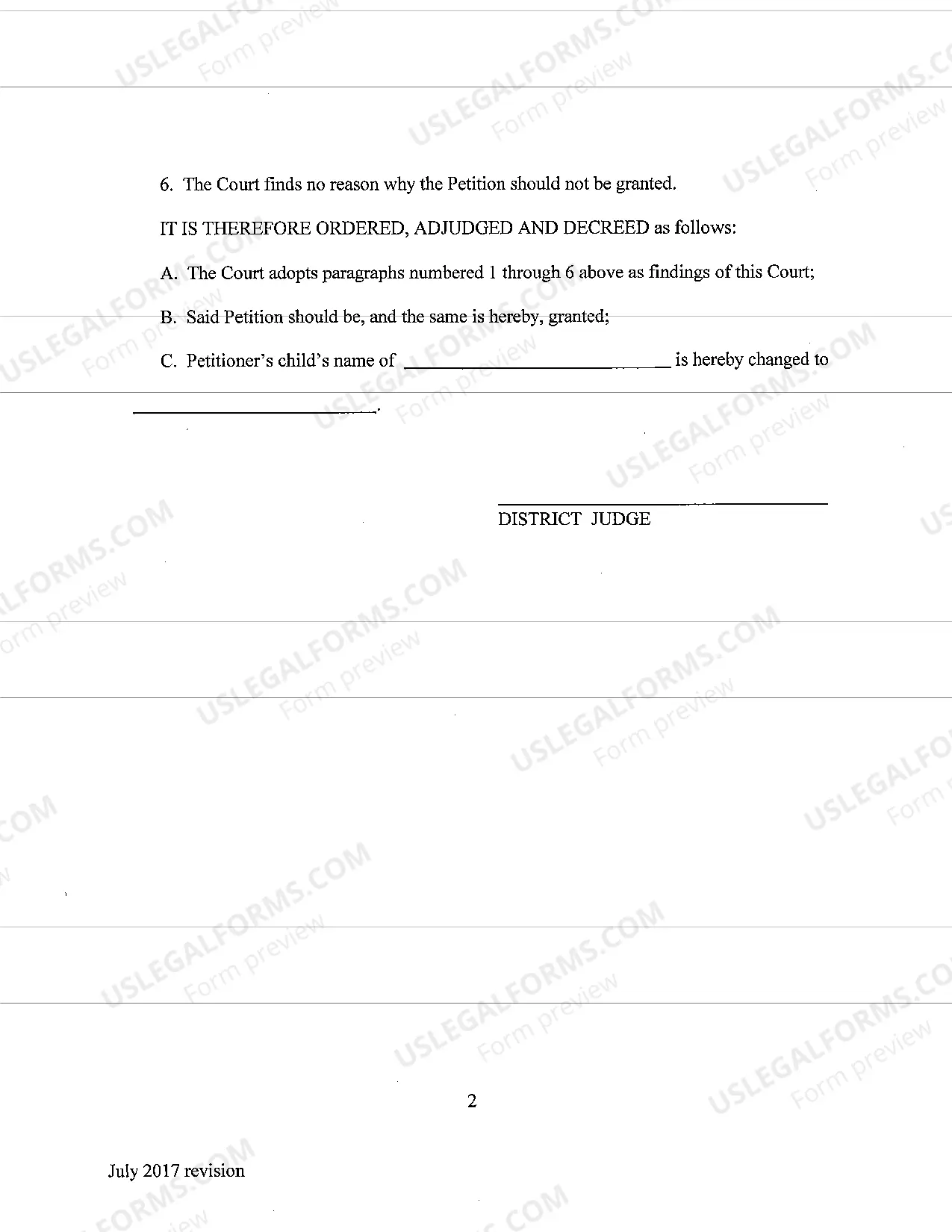 Preview Name Change Instructions and Forms for a Minor Under Age 14 - McKinley County Only