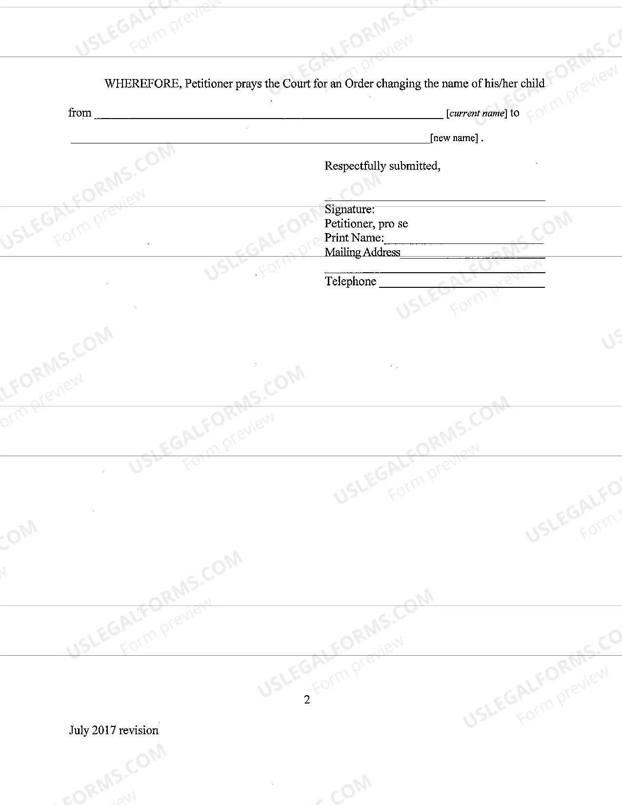 Preview Name Change Instructions and Forms for a Minor Under Age 14 - McKinley County Only