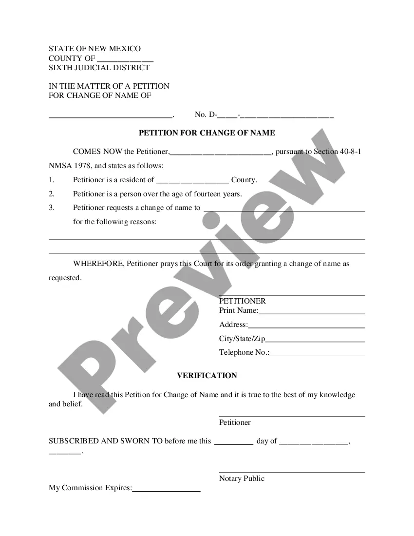 Preview Name Change Instructions and Forms for an Adult - Grant, Luna, and Hidalgo Counties Only