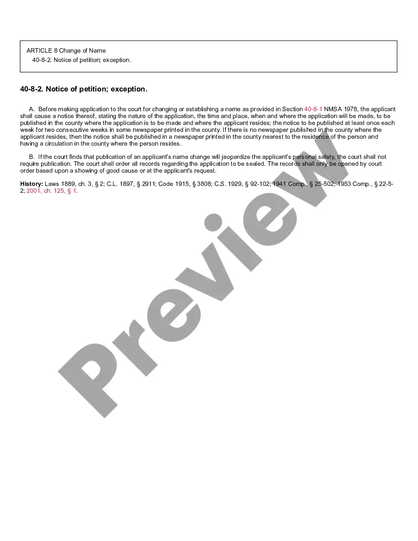 Preview Name Change Instructions and Forms for an Adult - Grant, Luna, and Hidalgo Counties Only