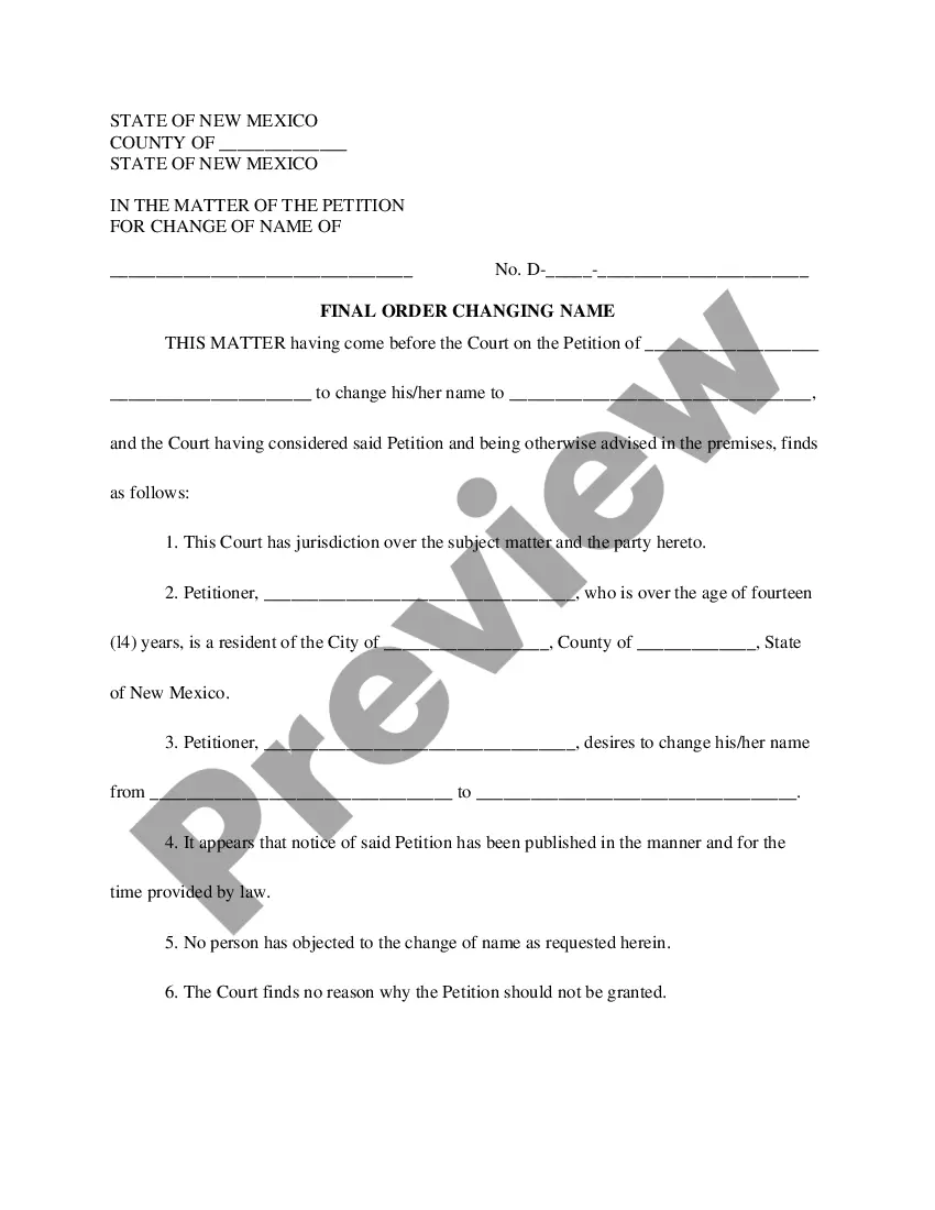 Preview Name Change Instructions and Forms for an Adult - Grant, Luna, and Hidalgo Counties Only