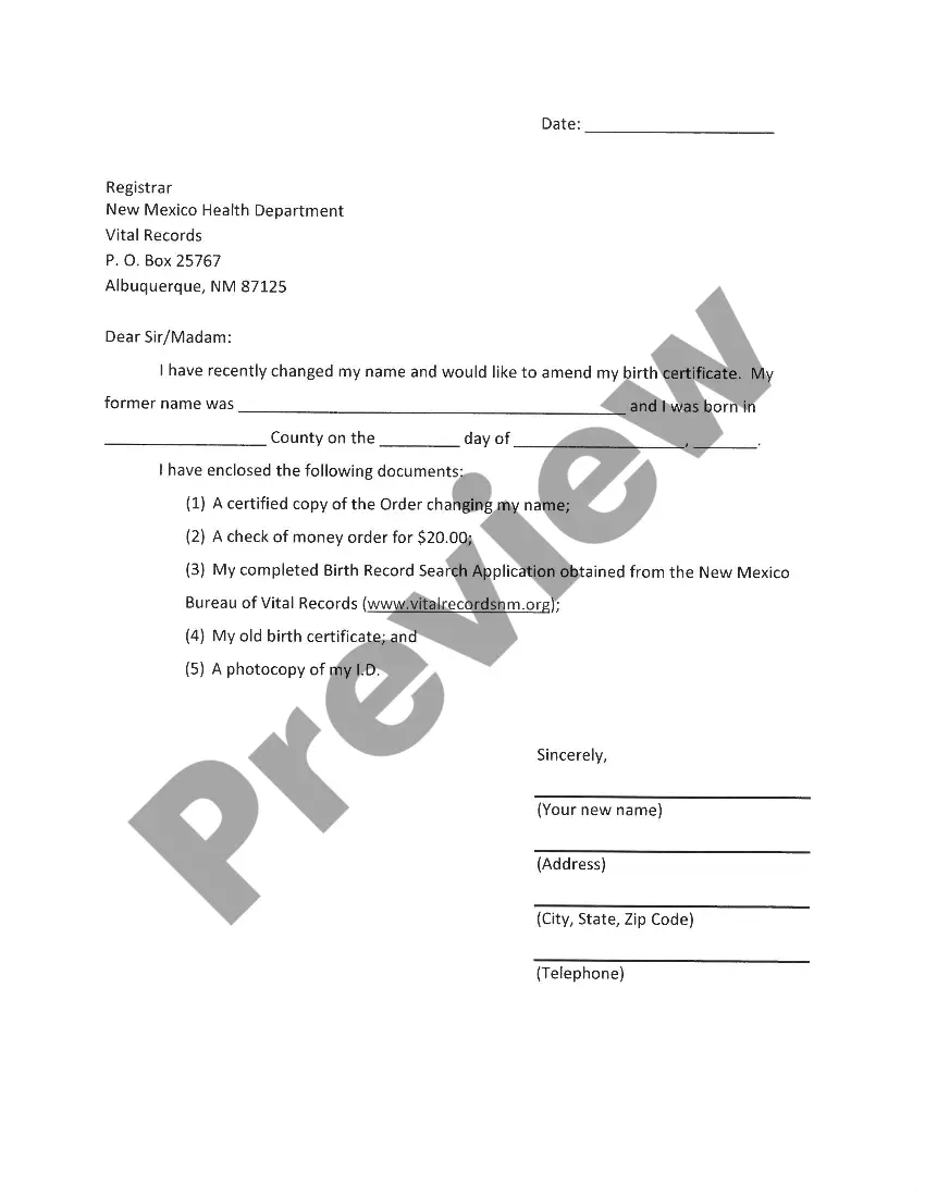 Preview Name Change Instructions and Forms for an Adult - Grant, Luna, and Hidalgo Counties Only