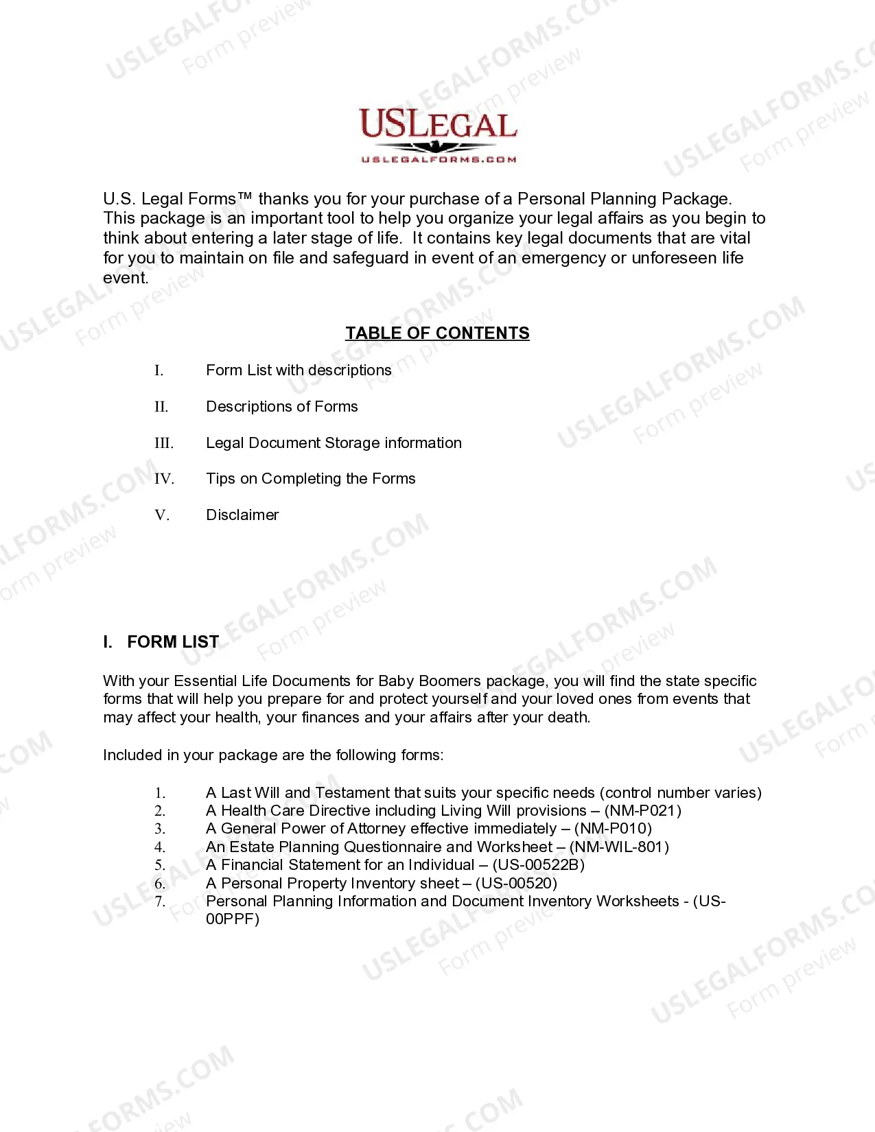 Preview New Mexico Essential Legal Life Documents for Baby Boomers