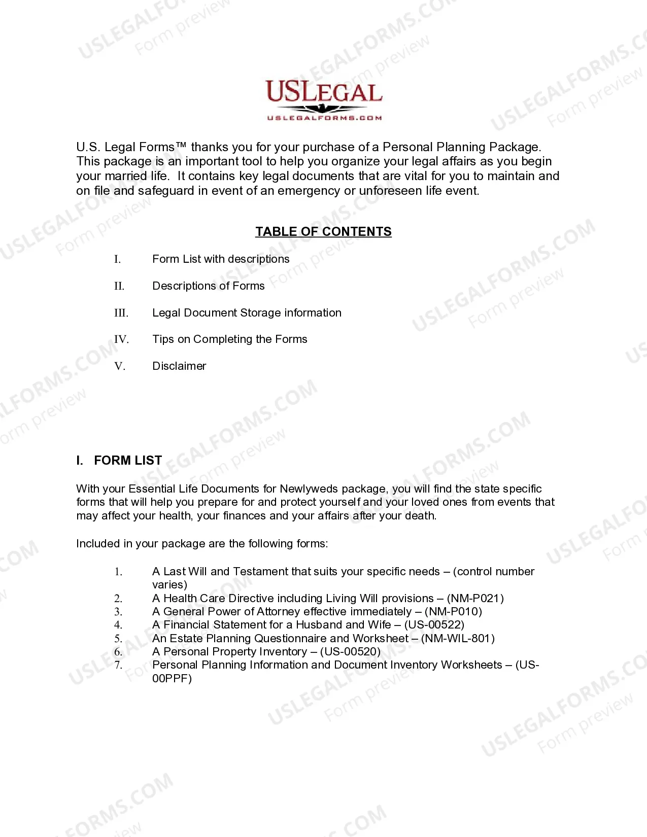 Preview New Mexico Essential Legal Life Documents for Newlyweds