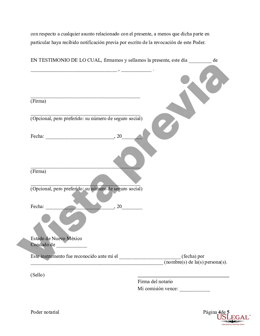 Preview Poder General para el Cuidado y Custodia del Hijo o Hijos