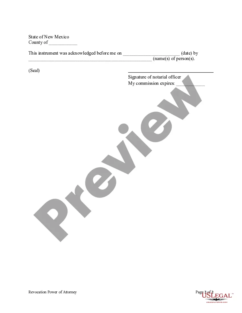 Preview Revocation of Power of Attorney for Care of Child or Children