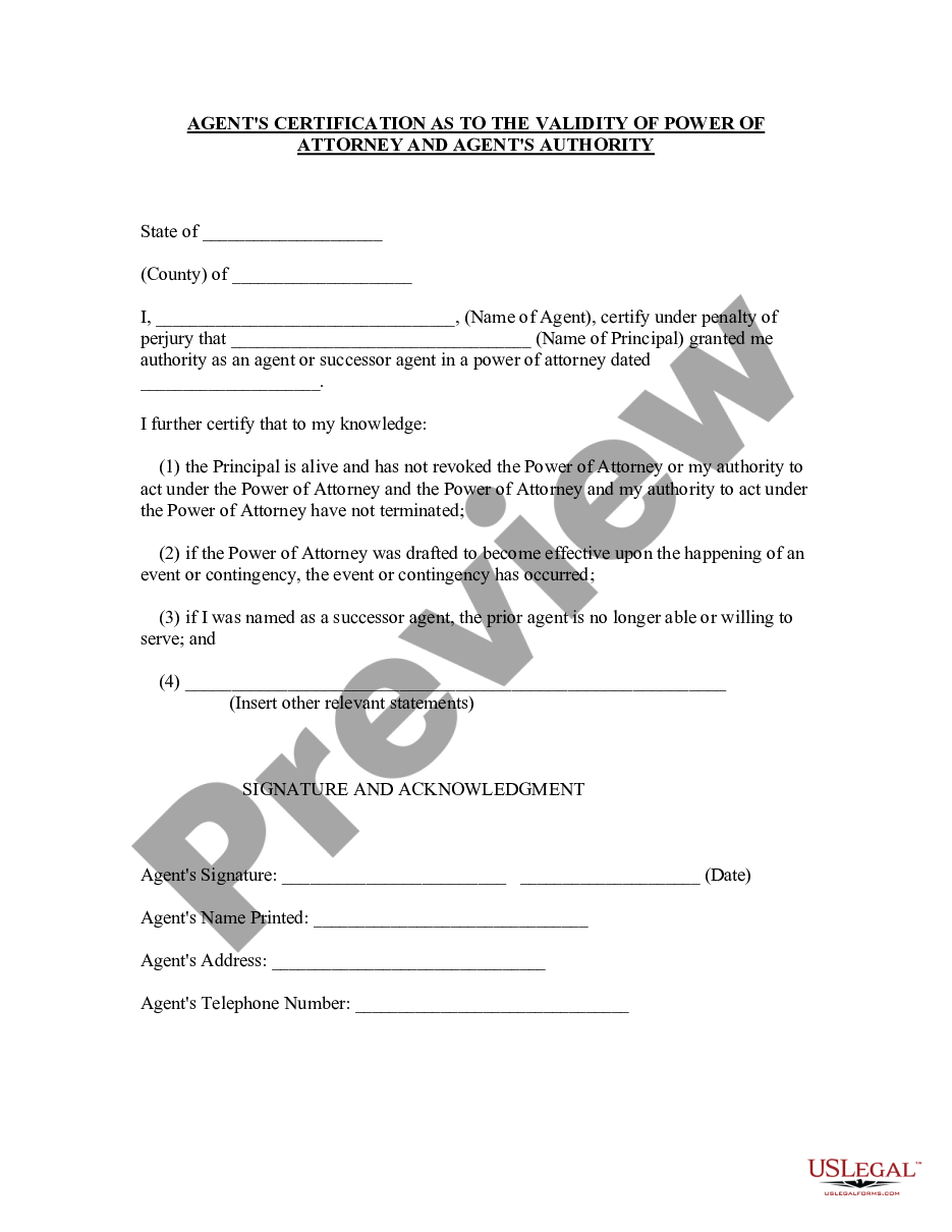 page 0 Affidavit as to Power of Attorney Being in Full Force - Statutory preview