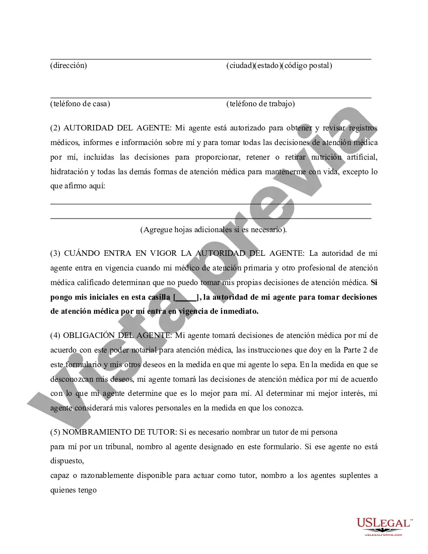 Preview Directiva de atención médica con directiva de atención médica opcional Estatutaria, incluidas las disposiciones del testamento en vida