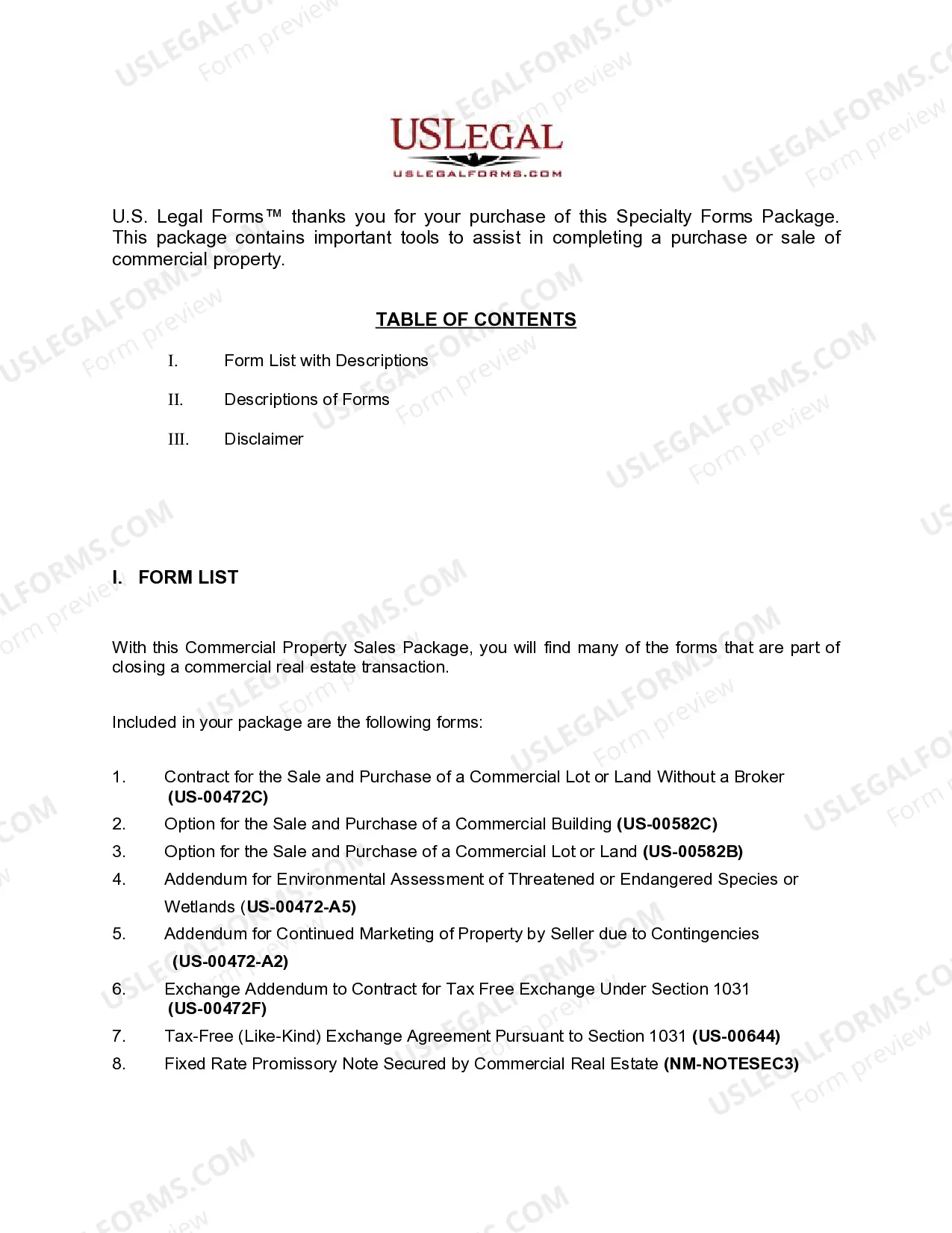 Preview New Mexico Commercial Property Sales Package