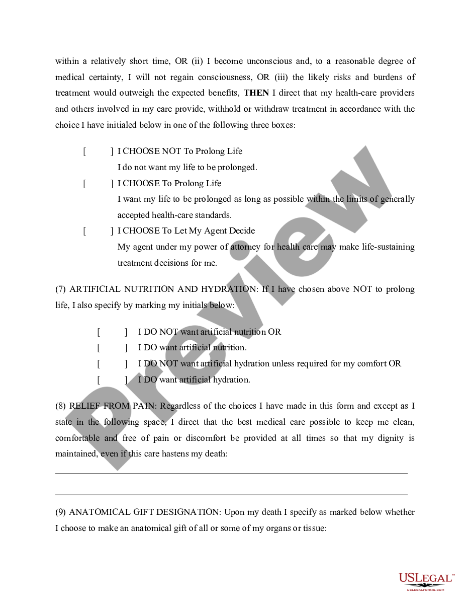 page 4 Health Care Directive with Optional Health Care Directive Statutory including Living Will provisions preview