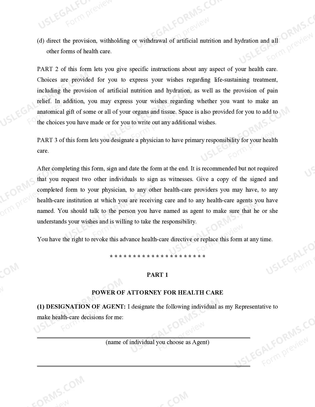 Preview Health Care Directive with Optional Health Care Directive Statutory including Living Will provisions