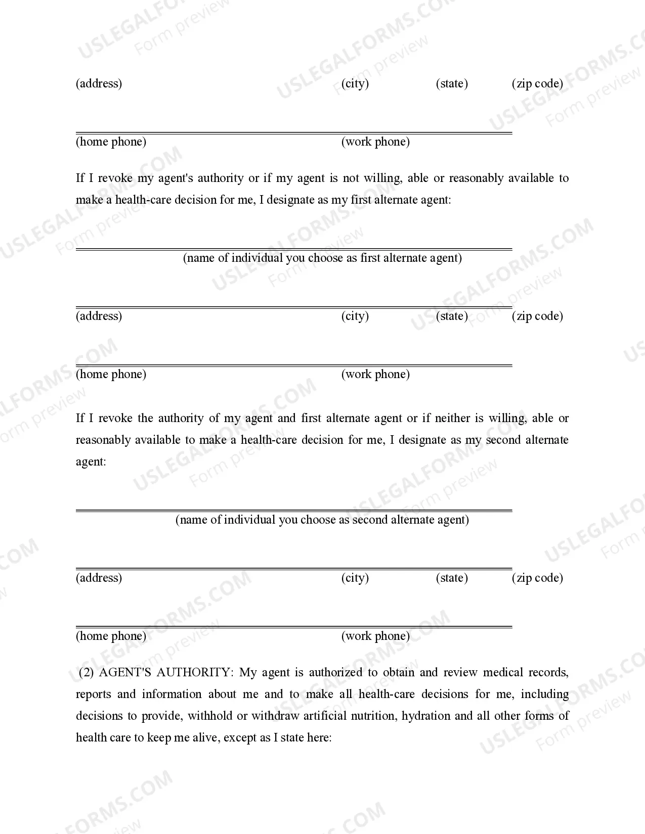 Preview Health Care Directive with Optional Health Care Directive Statutory including Living Will provisions