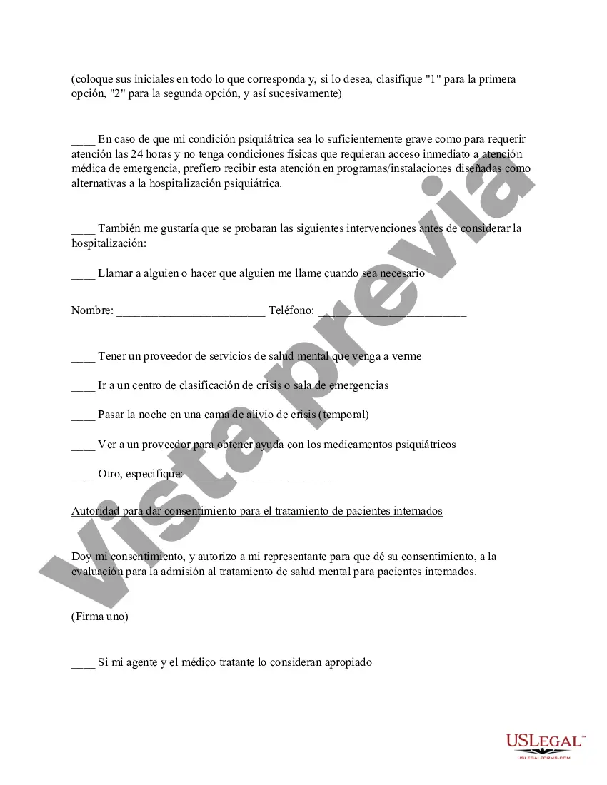 Preview Directiva Anticipada para Tratamiento de Salud Mental