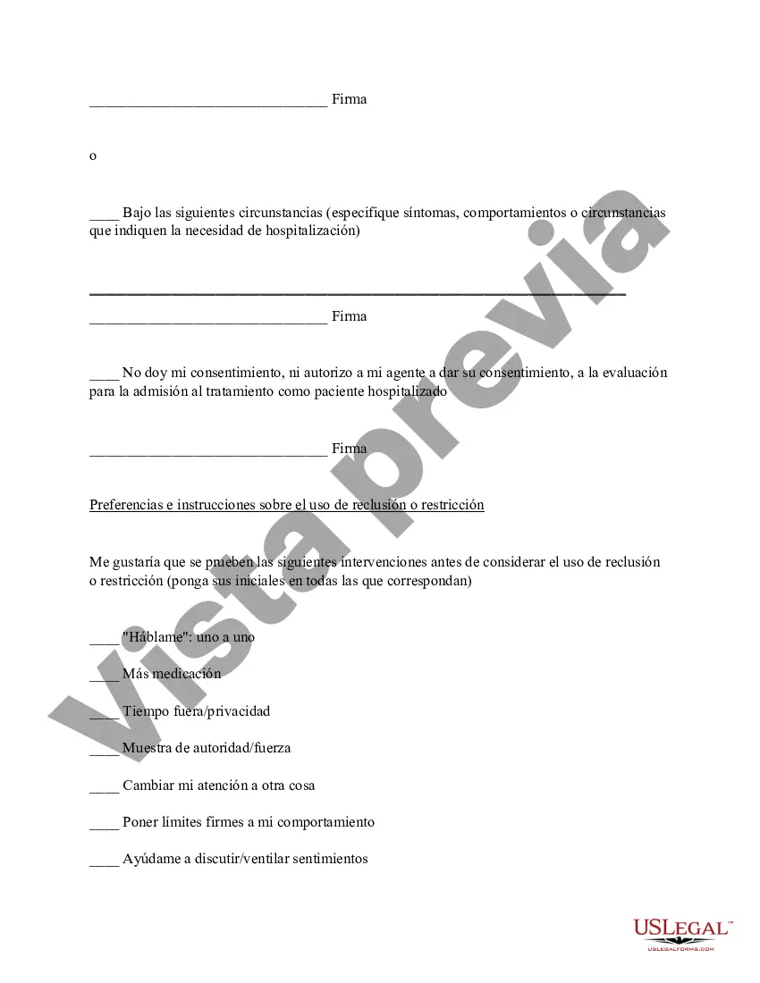 Preview Directiva Anticipada para Tratamiento de Salud Mental