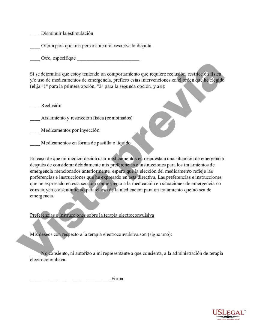 Preview Directiva Anticipada para Tratamiento de Salud Mental