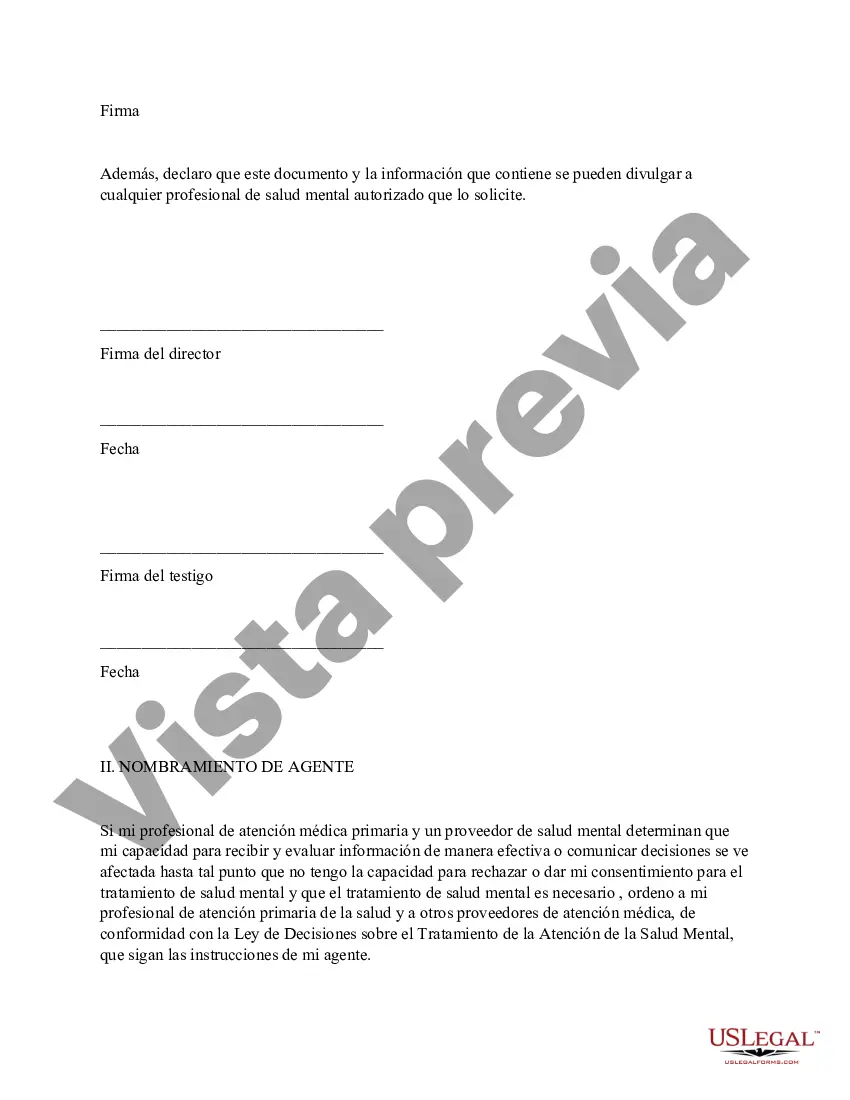 Preview Directiva Anticipada para Tratamiento de Salud Mental
