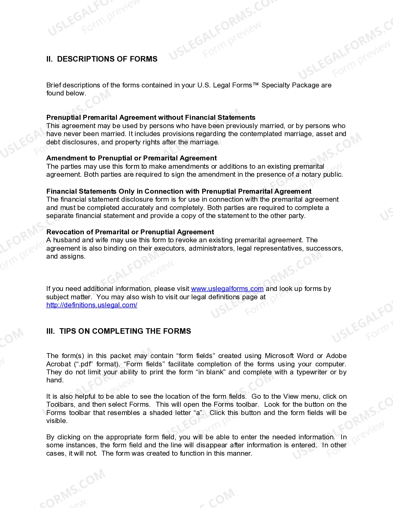 Preview New Mexico Premarital Agreements Package