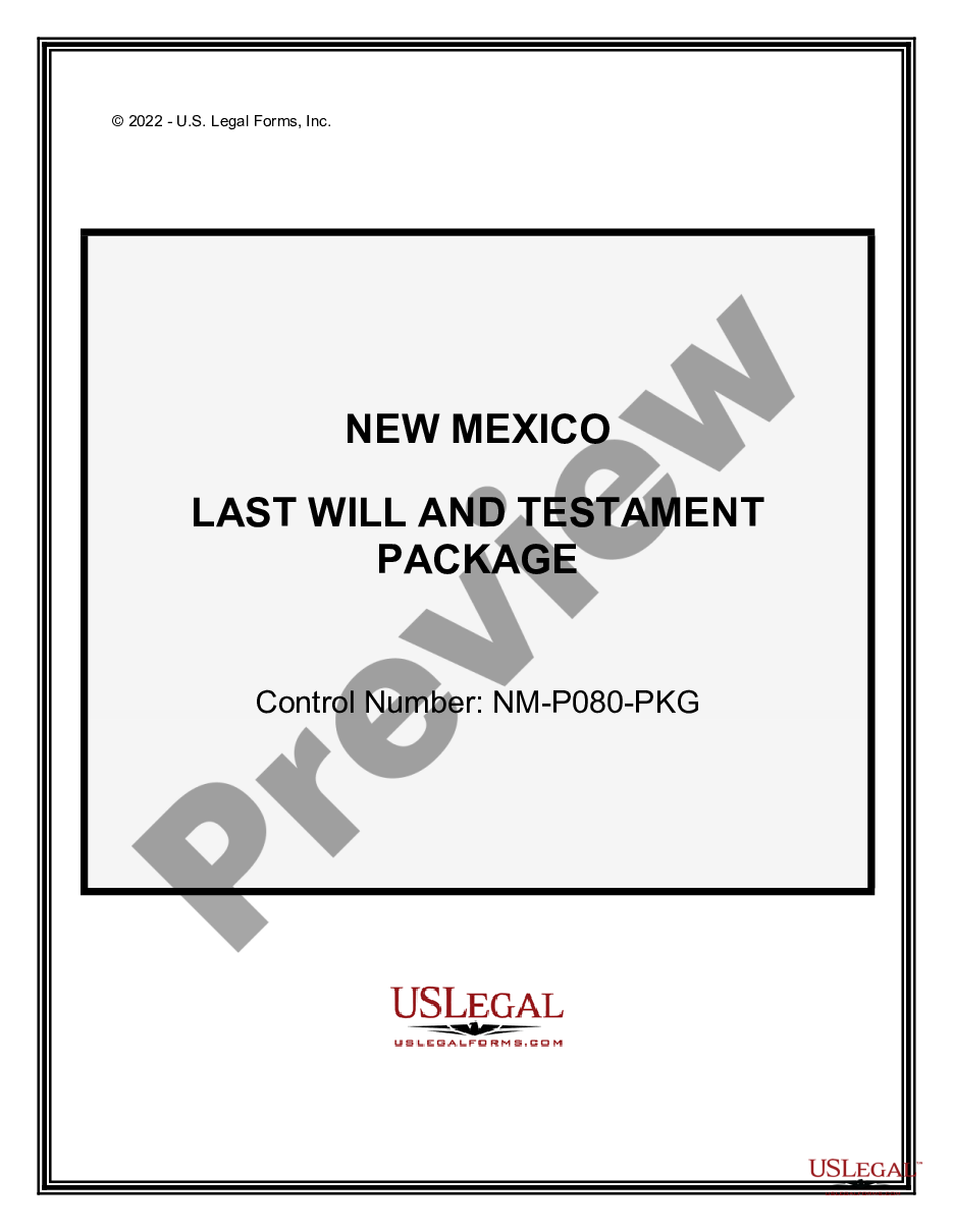page 0 Last Will and Testament Package preview