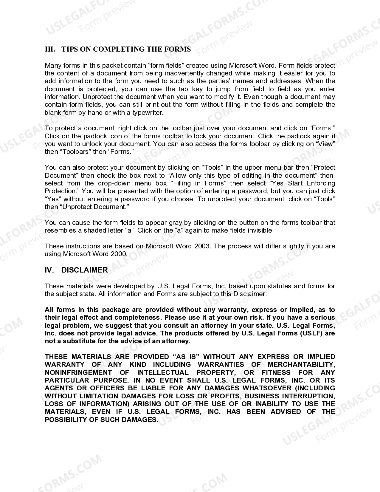 Preview New Mexico Subcontractors Package