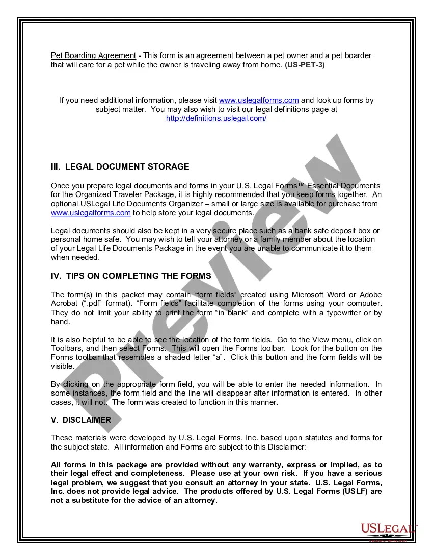 Preview New Mexico Essential Documents for the Organized Traveler Package