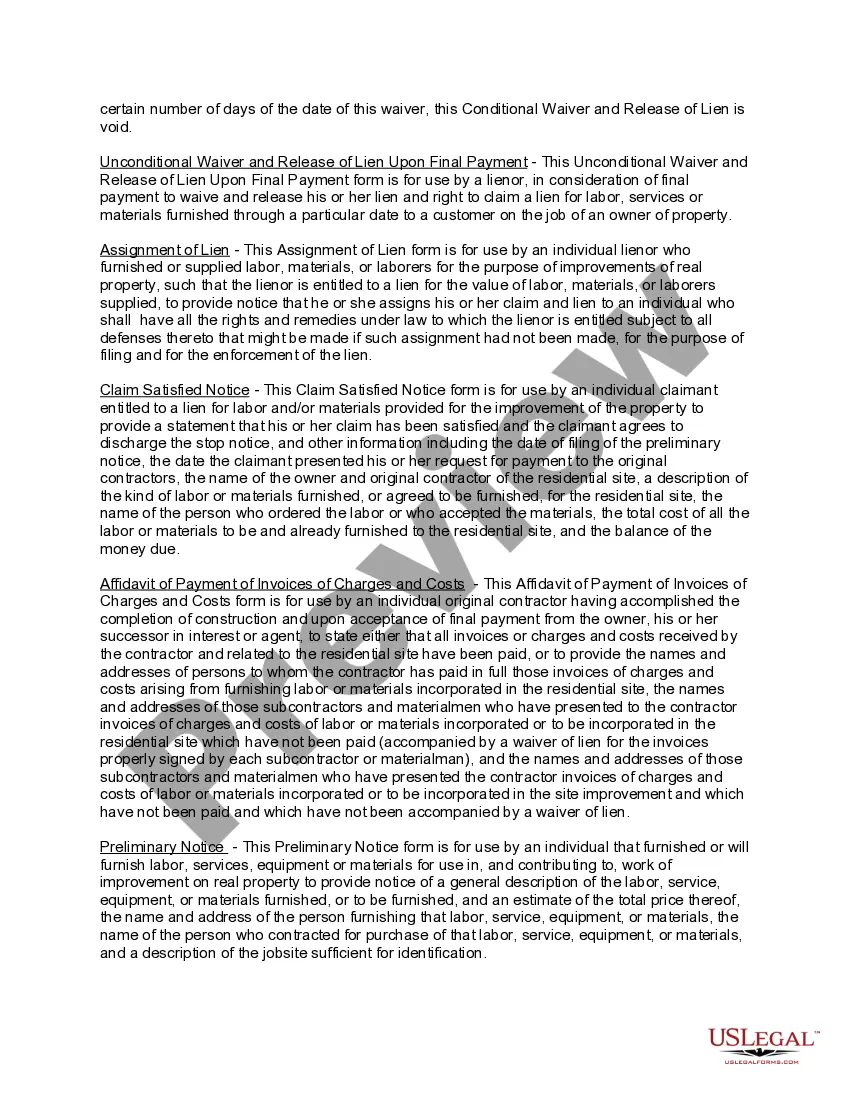 Get New Mexico Construction or Mechanics Lien Package - Individual Preview New Mexico Construction or Mechanics Lien Package - Individual