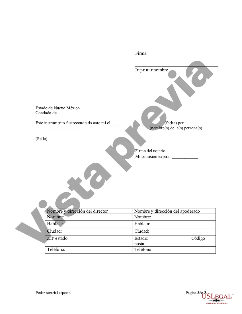 Preview Poder notarial especial o limitado para transacciones de venta de bienes raíces por parte del vendedor