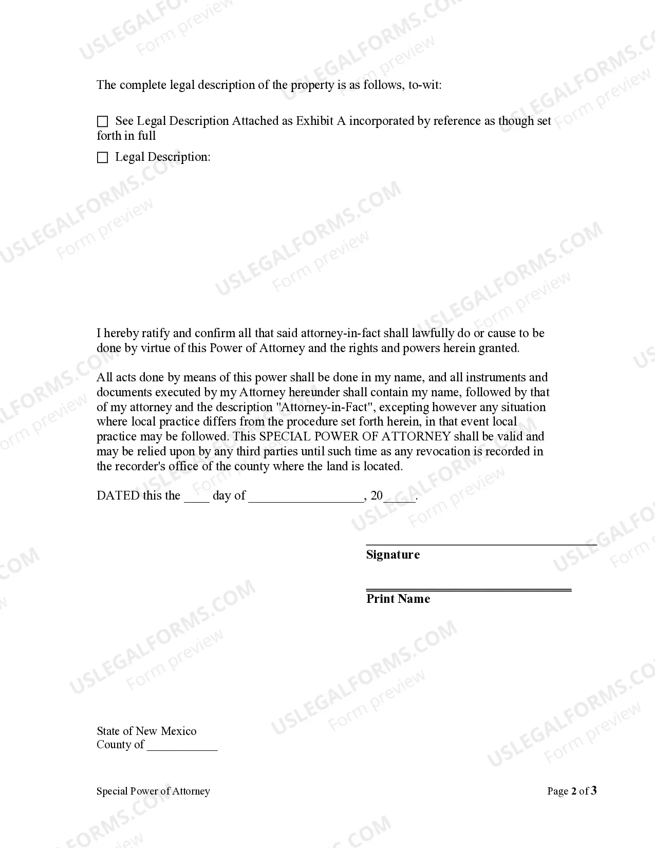 Preview Special or Limited Power of Attorney for Real Estate Purchase Transaction by Purchaser