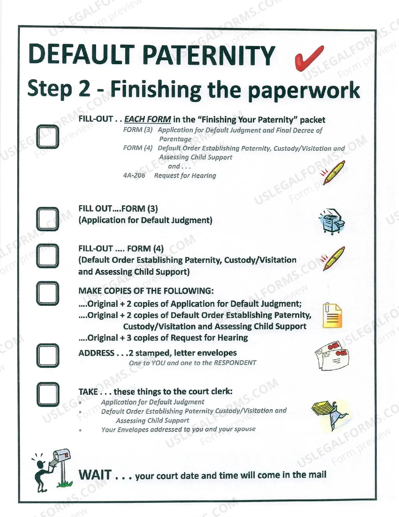 Preview Finishing Your Default Paternity Package - Third Judicial District