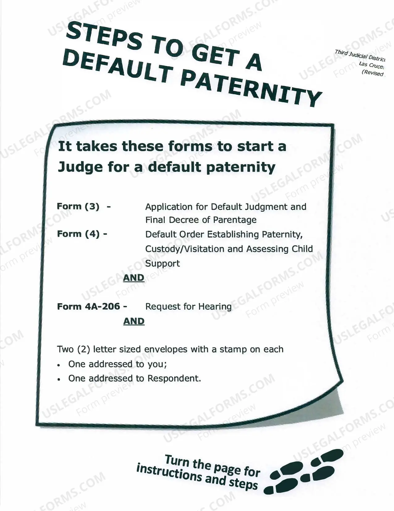 Preview Finishing Your Default Paternity Package - Third Judicial District