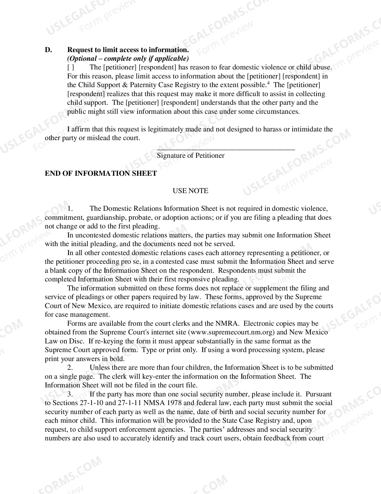 Preview Paternity Package - Contested - One Parent Filing Alone - Third Judicial District
