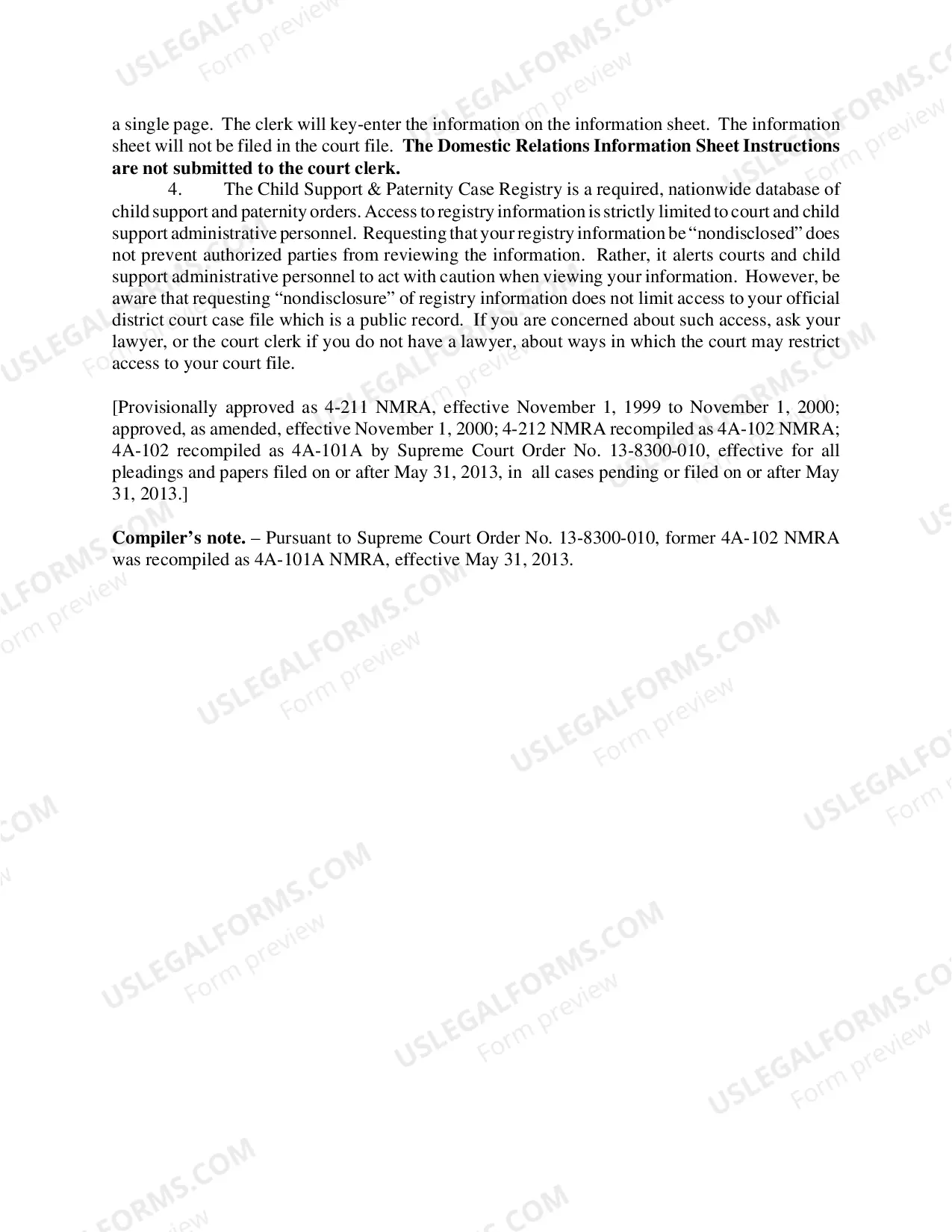 Preview Paternity Package - Contested - Sixth Judicial District
