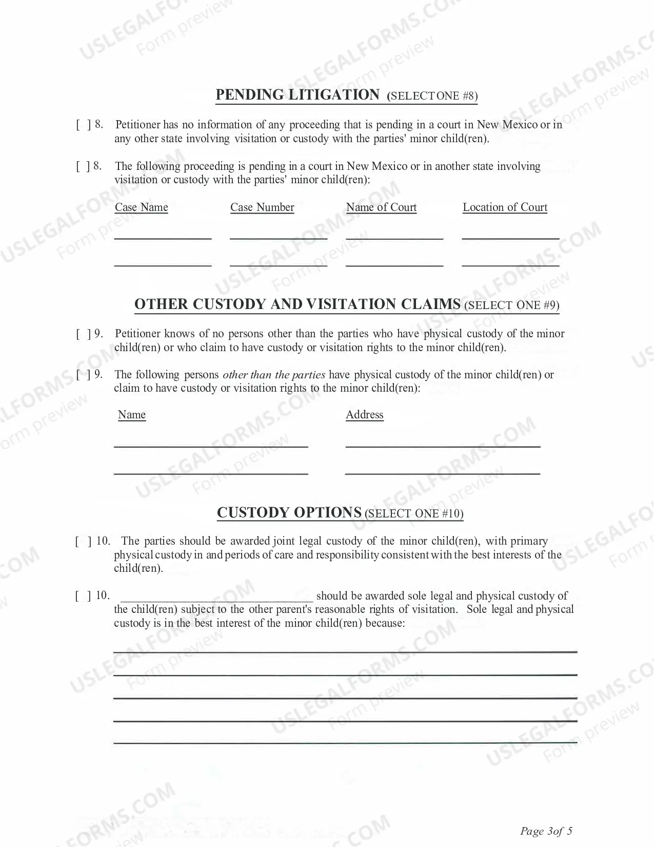 Preview Paternity Package - Contested - Sixth Judicial District