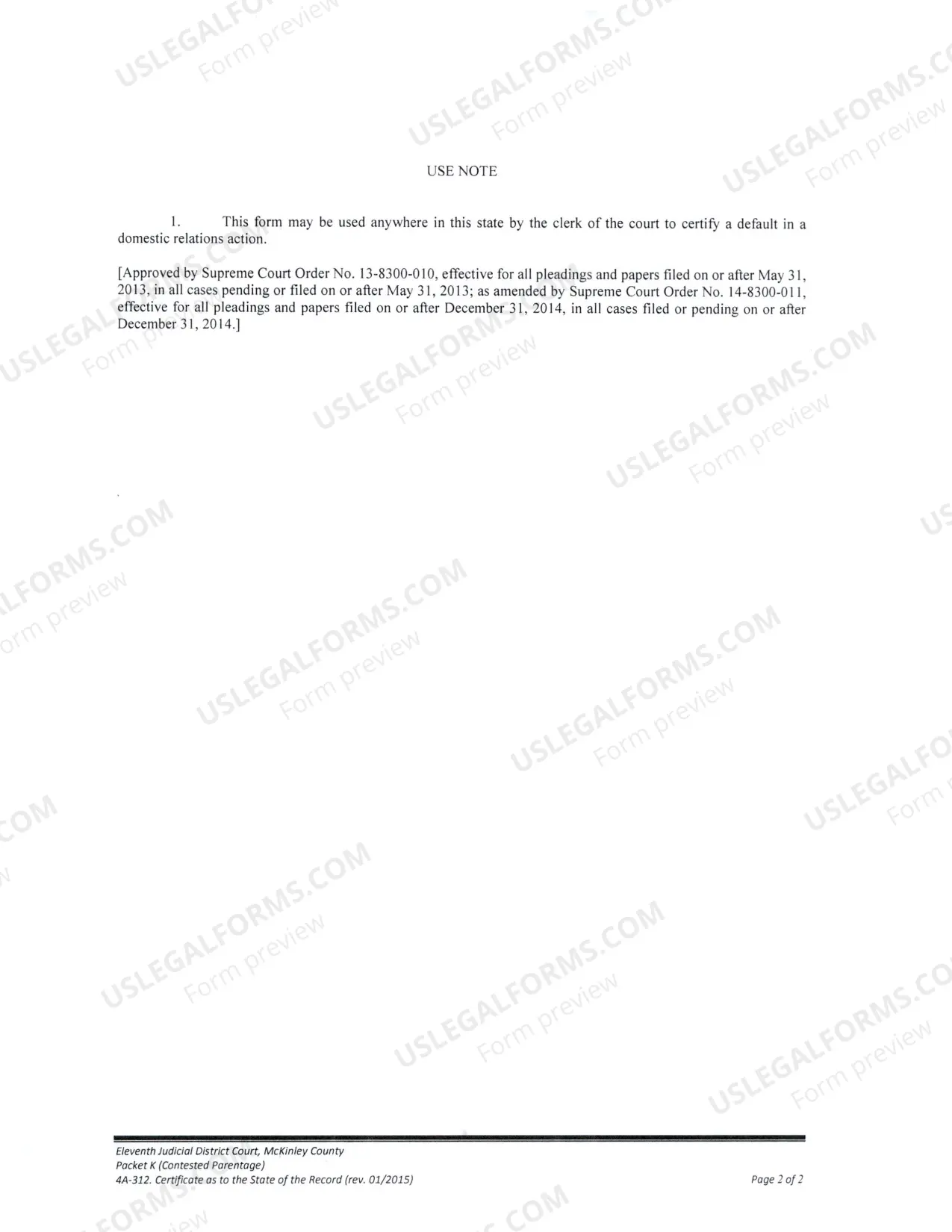 Preview Contested Paternity Package - Default - Parents Do Not Agree - McKinley County