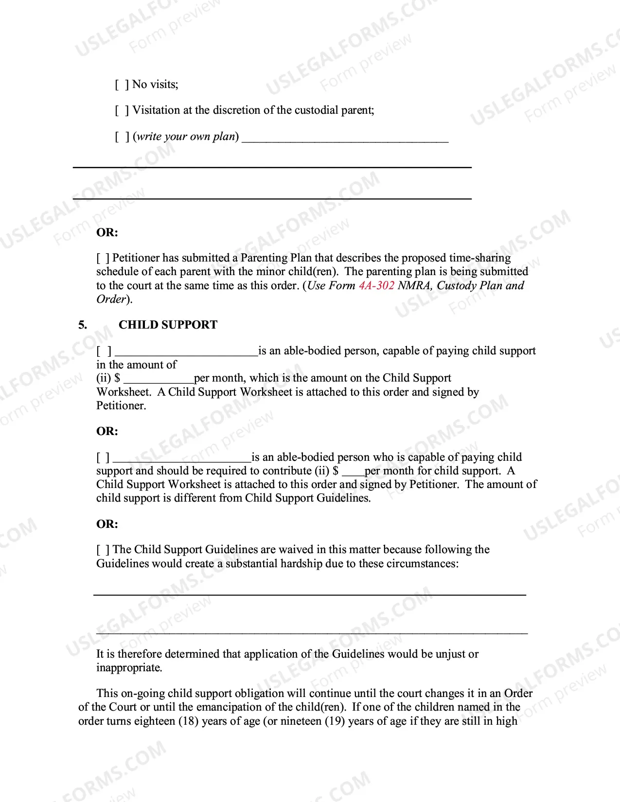 Preview Contested Paternity Package - Default - Parents Do Not Agree - McKinley County