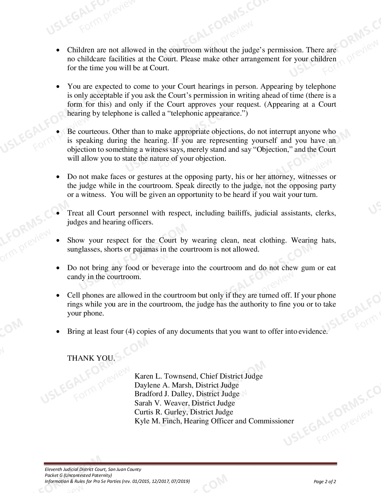Preview Uncontested Paternity Package - San Juan County