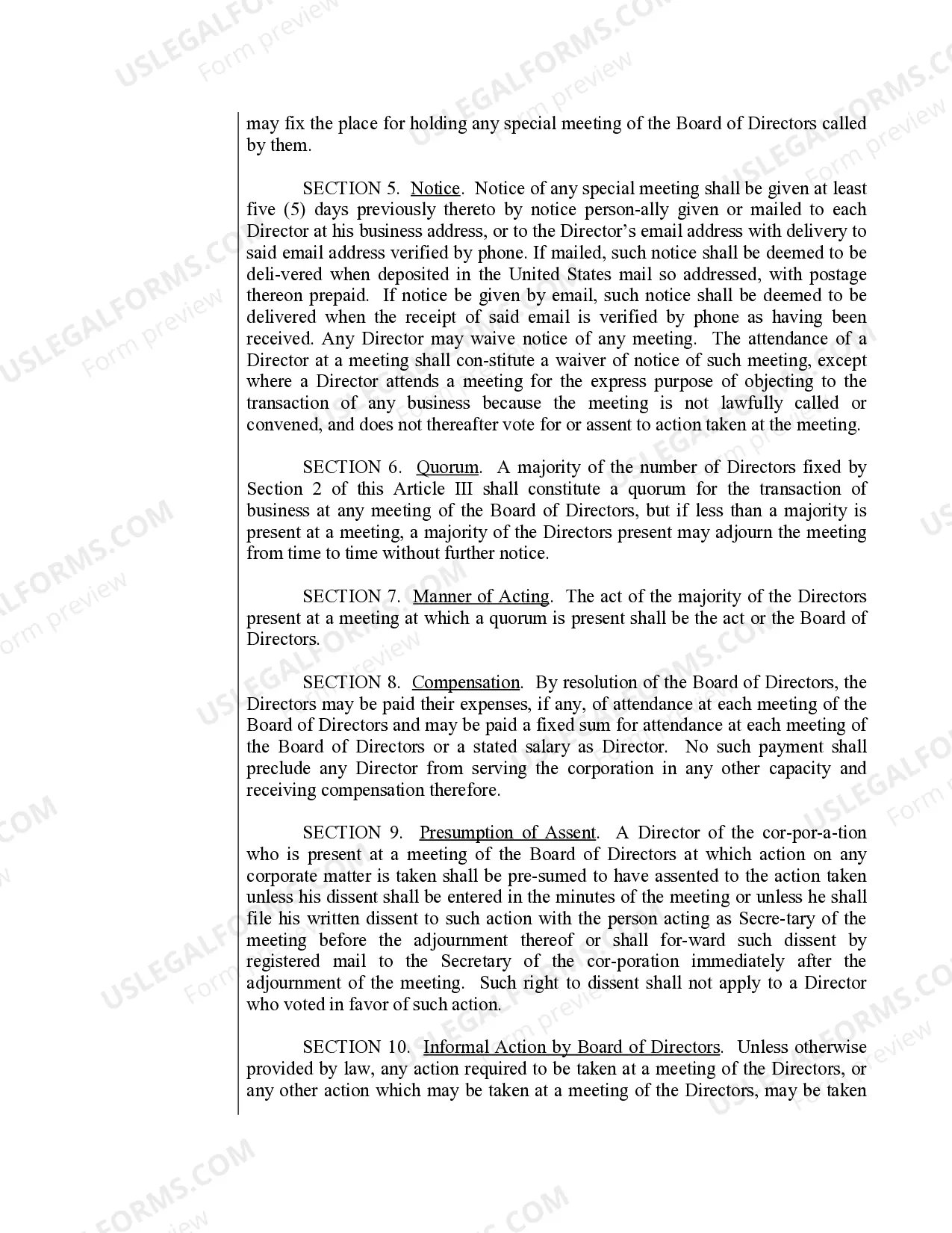 Preview Sample Bylaws for a New Mexico Professional Corporation