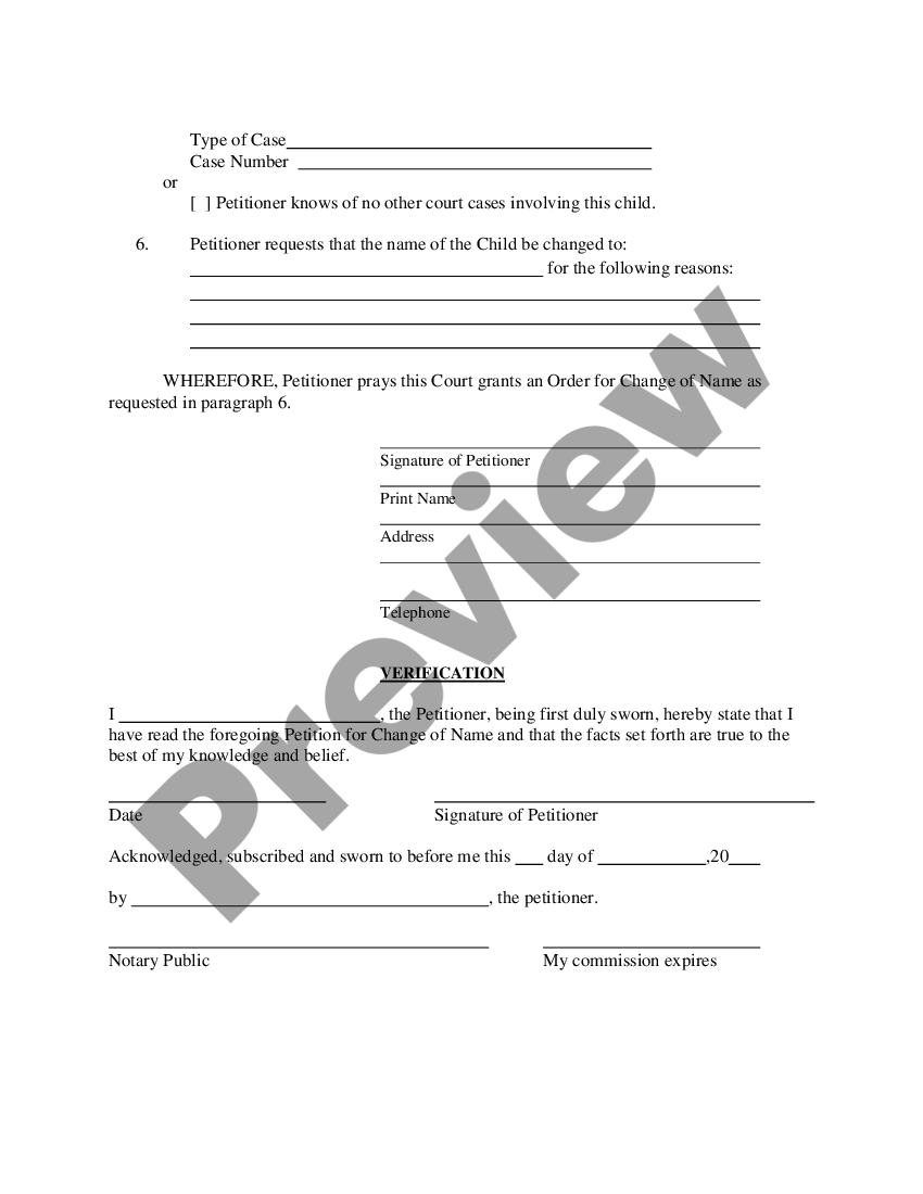 New Mexico Name Change Instructions and Forms for a Minor Child (13 and