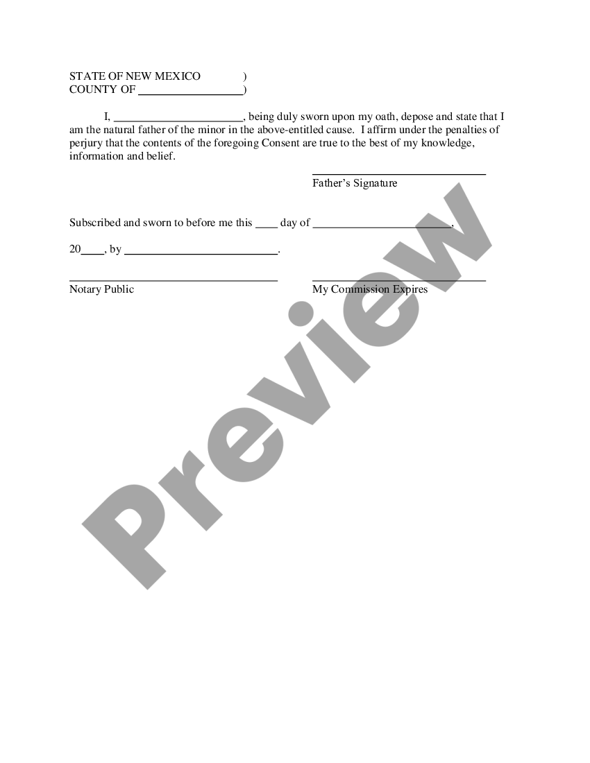 New Mexico Name Change Instructions and Forms for a Minor Child (13 and