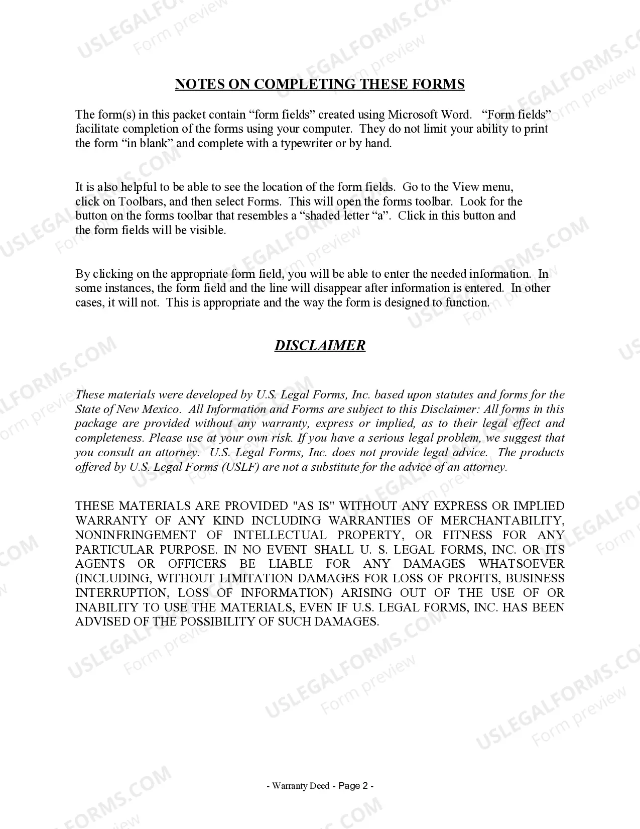 Preview Warranty Deed for Husband and Wife to an Unincorporated Association