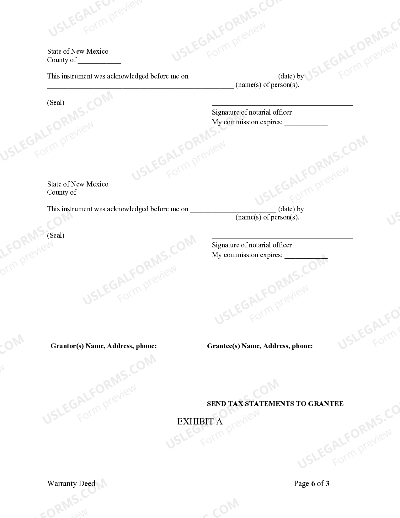 New Mexico Warranty Deed for Three Individuals to One Individual Nm
