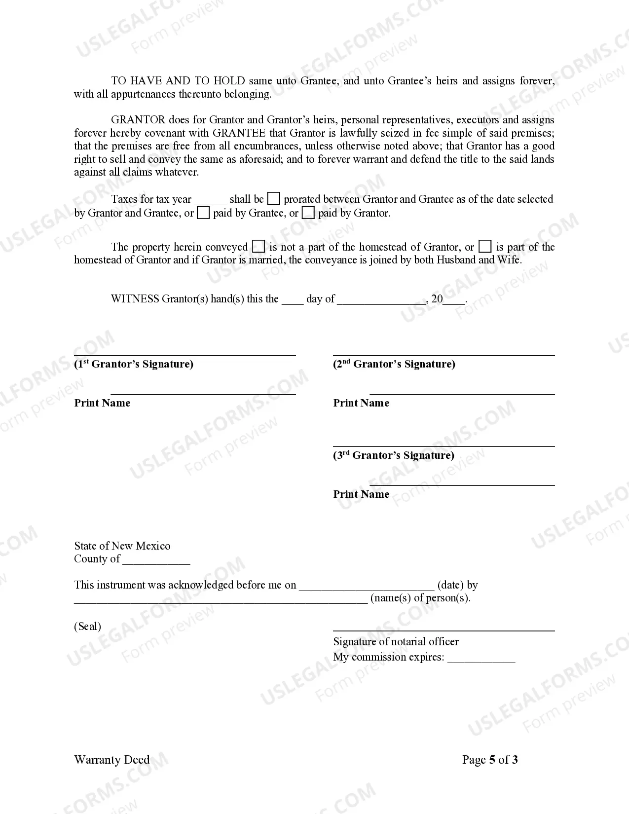 Preview Warranty Deed for Three Individuals to One Individual