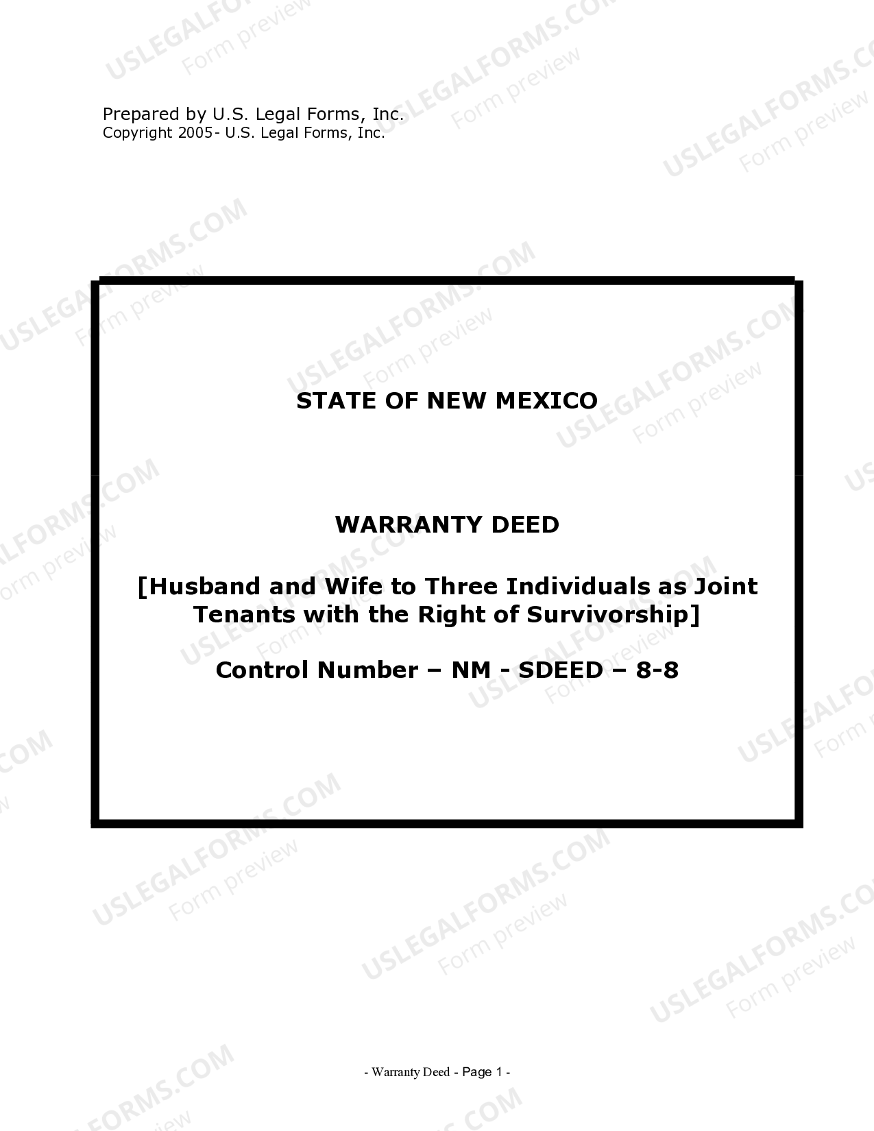 Albuquerque New Mexico Warranty Deed for Husband and Wife to Three