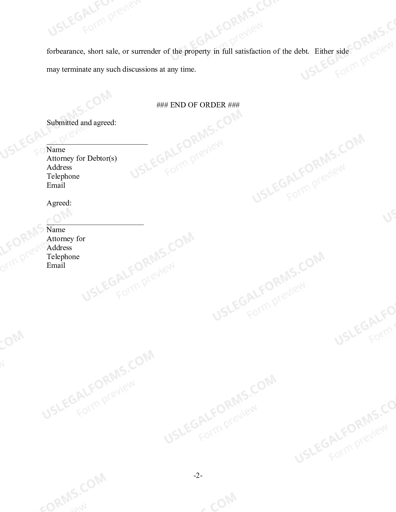 Preview Stipulated Order Confirming that Discussions Between Debtors and Lender Will Not Violate Automatic Stay