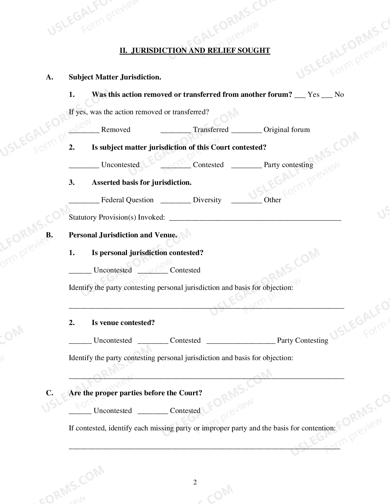 Preview Pretrial Order