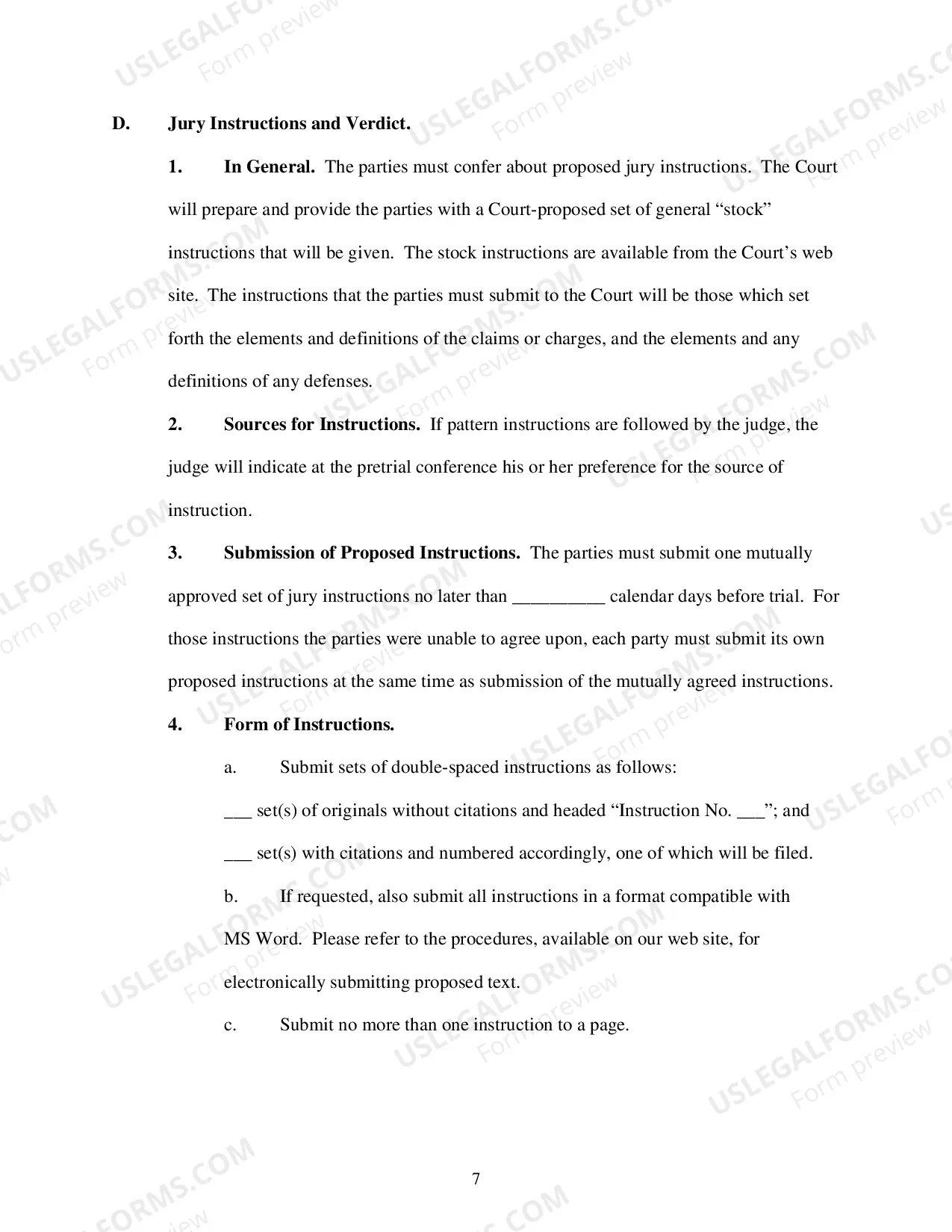 Preview Pretrial Order