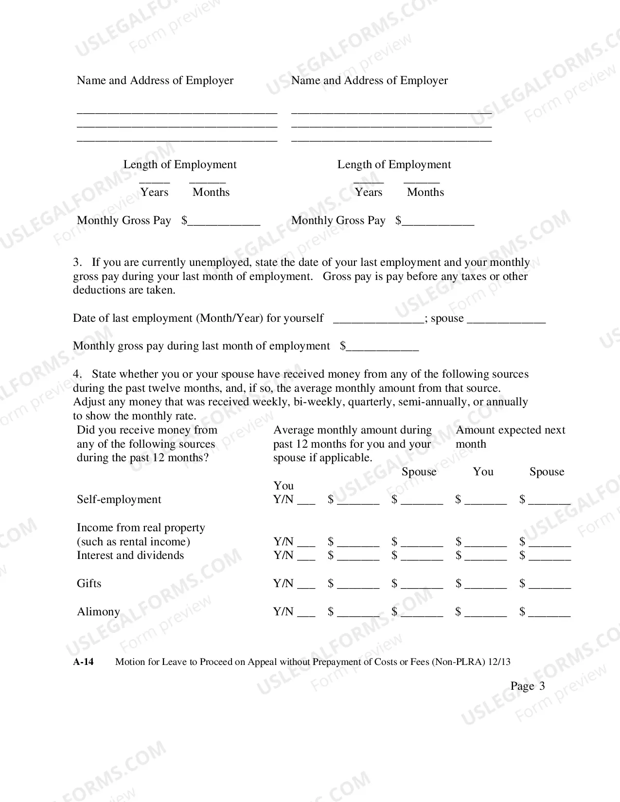 Preview Appeal IFP Motion