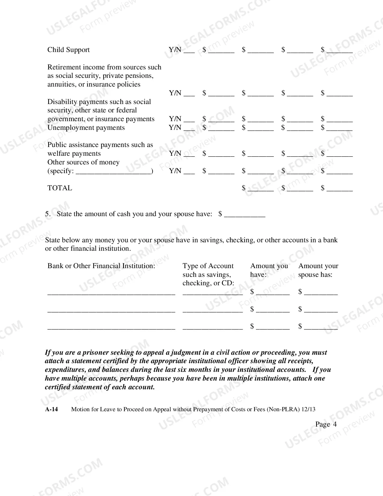 Preview Appeal IFP Motion