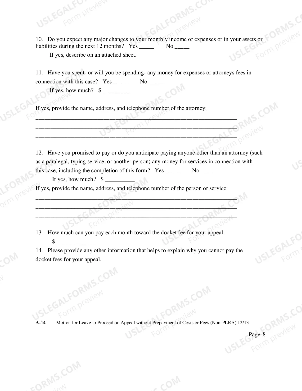 Preview Appeal IFP Motion