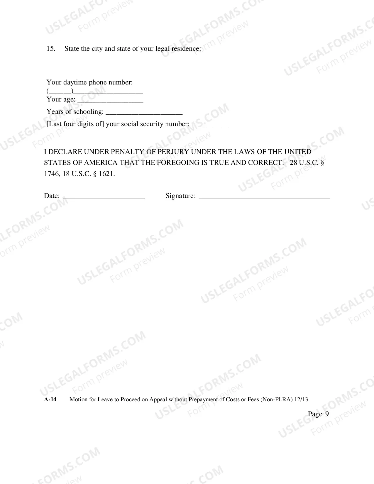 Preview Appeal IFP Motion