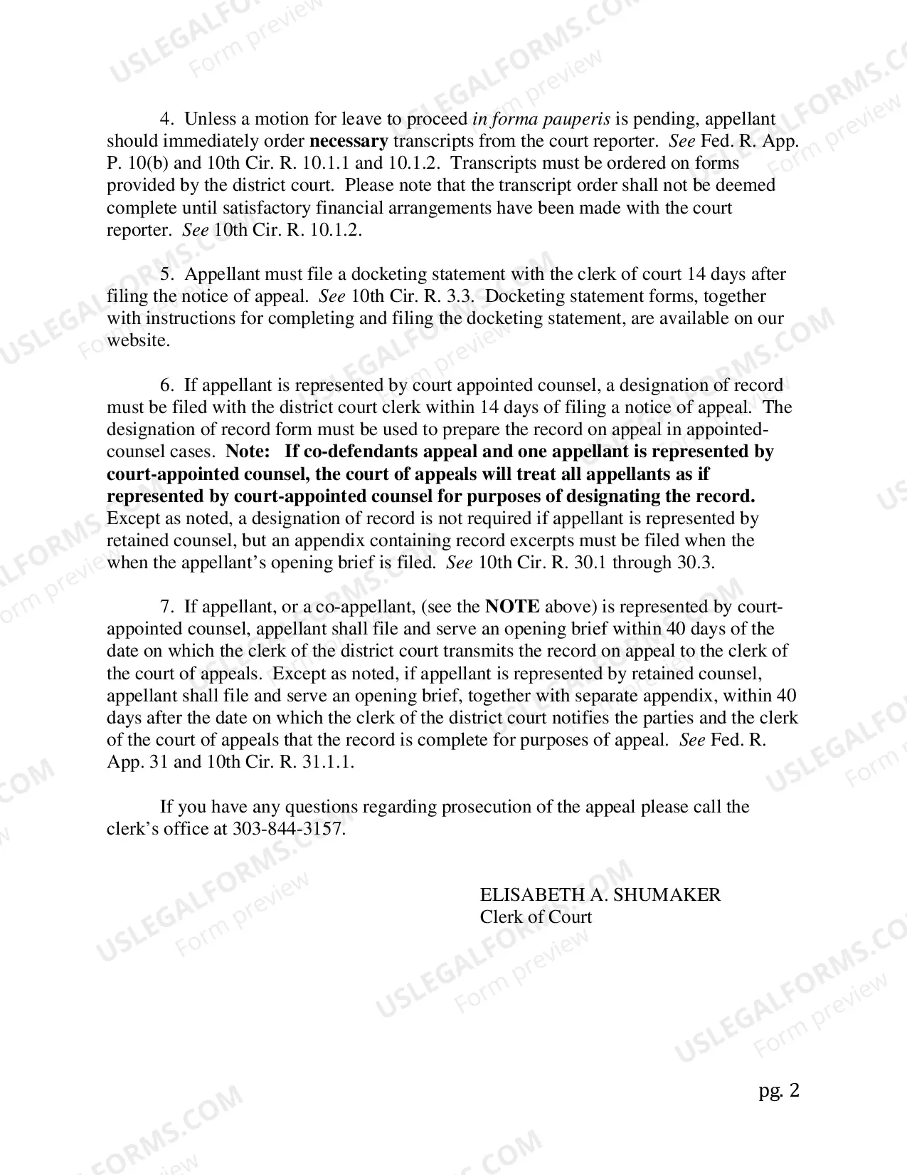 Preview USCA Counsel Letter